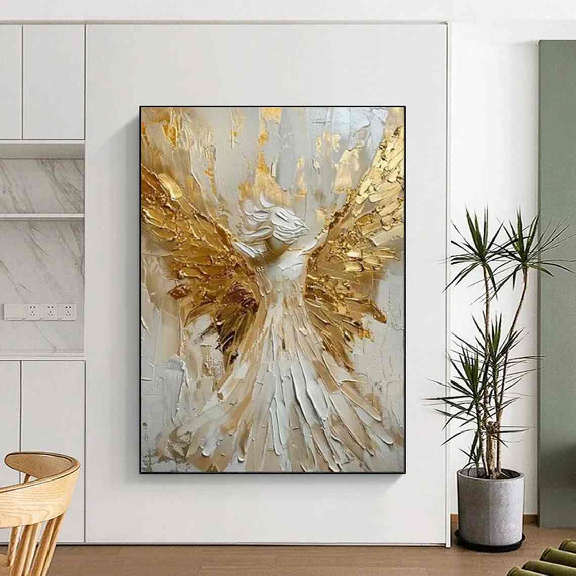 Room Office Angel - hand-painted abstract decor for cafe